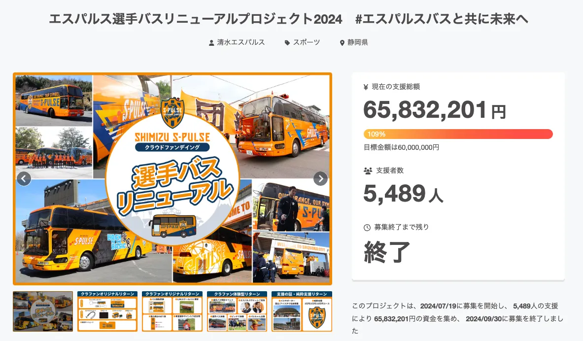 クラファンレポート】エスパルス選手バスリニューアル